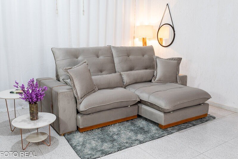 Sofá Retrátil Reclinável Toronto 2.50m Veludo Avelã 4052 - Molas Ensacadas - Imagem 2