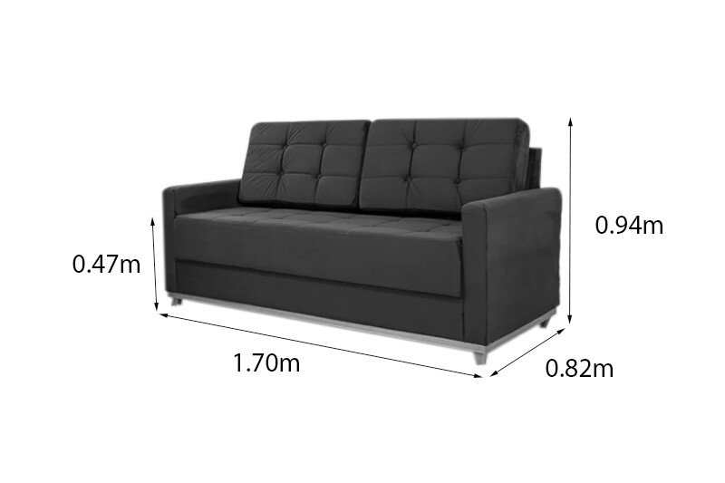 Sofá 3 lugares Living Áustria Veludo Marrom A17 - Larg. 1.70m - Imagem 2