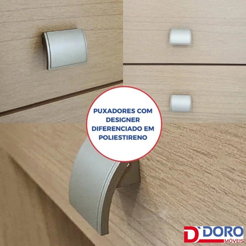 Guarda-Roupa Casal 2 Portas Titanium Ripado MDF Cinamomo/Off White Larg. 2.20m D Doro - Imagem 14