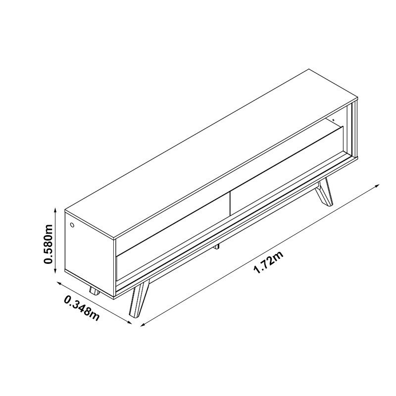 Rack Requinte Larg. 1.72m Naturale/Off C/ Led 100% MDF para TV até 65" - Gelius - Imagem 5