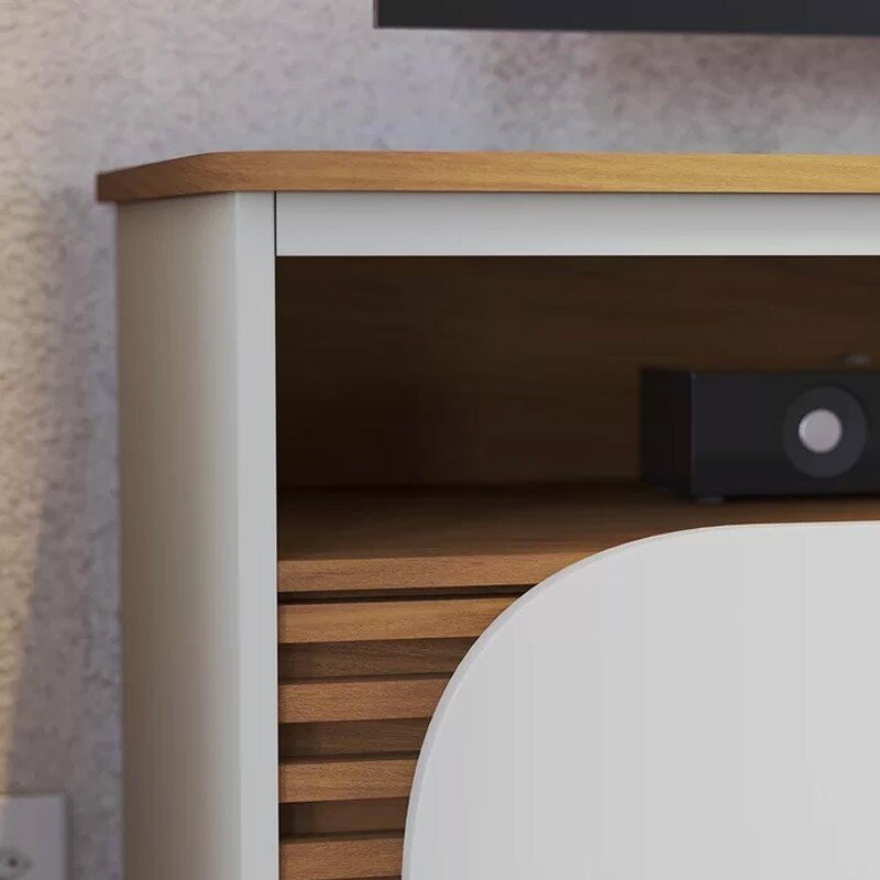 Rack Bancada Jurerê Larg. 1.50m Freijó/Off White para TV até 65"- Colibri - Imagem 5