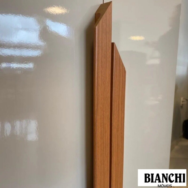 Roupeiro Bianca 6 Portas Larg. 2.30m 100% MDF Nature/Off - Bianchi - Imagem 6