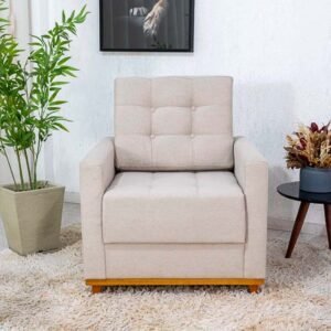Poltrona Áustria Linho Bege A57