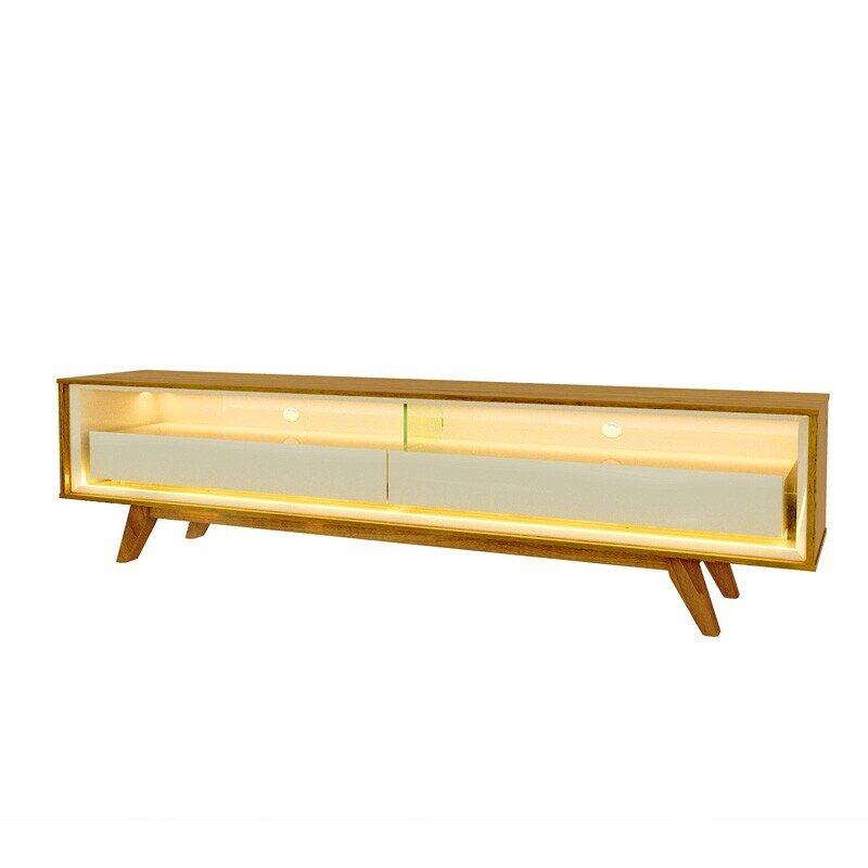 Rack Requinte Larg. 1.72m Naturale/Off C/ Led 100% MDF para TV até 65" - Gelius - Imagem 3