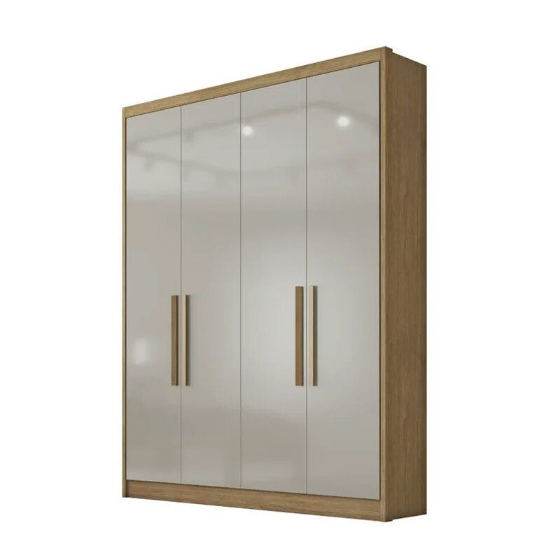 Roupeiro Moderni Plus Cumaru/Fendi Fosco 4 Portas 100% MDF Larg. 1.64m - Novo Horizonte - Imagem 4