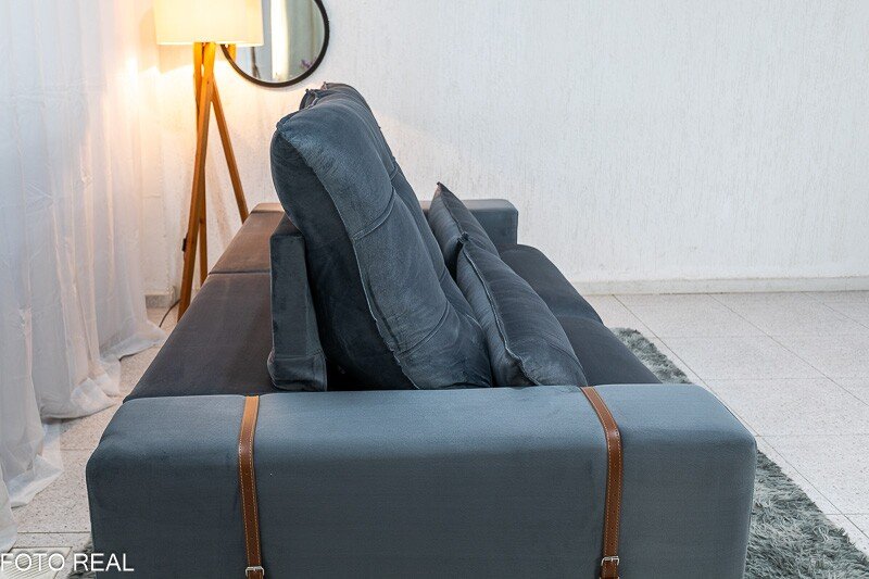 Sofá Retrátil Reclinável Toronto 2.50m Veludo Chumbo 4053 - Molas Ensacadas - Imagem 6