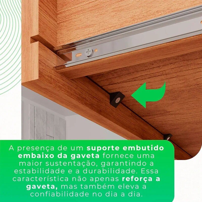 Roupeiro Solteiro Recife Cinamomo/Off 4 Portas 2 Gavetas C/Pés Larg. 1.21m - Sallêto - Imagem 5