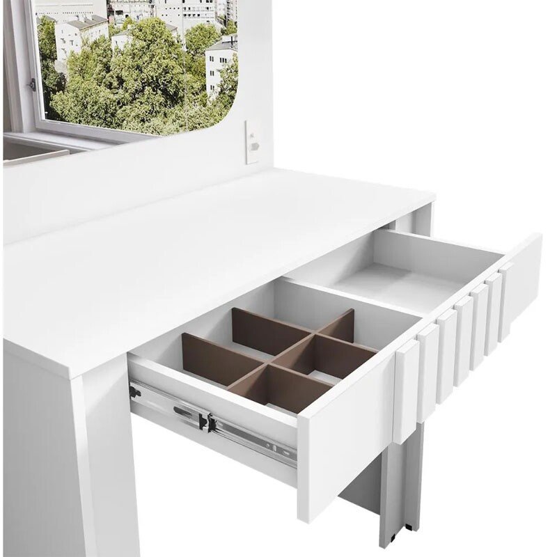 Penteadeira Camarim Rouge Branco Larg. 0.90m - Bechara - Imagem 3