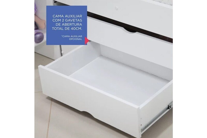 Cama Solteiro Milênio Branca Cabeceira C/ Baú - D Doro - Imagem 7