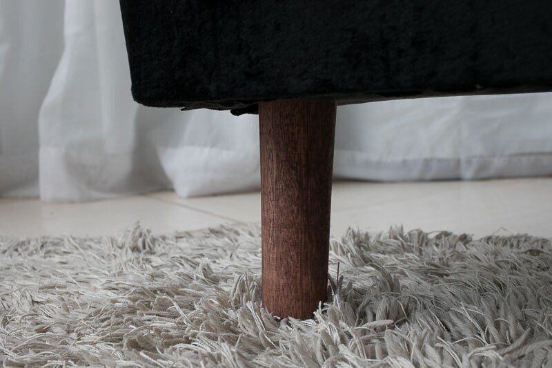 Cabeceira Casal Lavínia Veludo Preto Largura 1.40m - Imagem 2