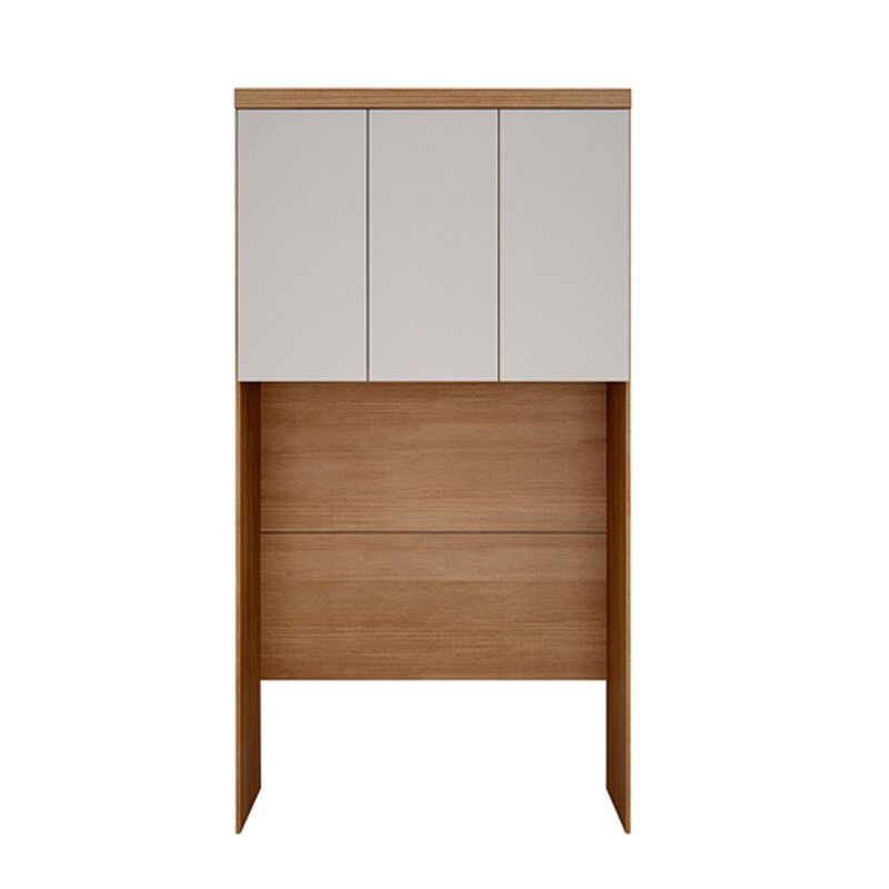 Modulado Cumaru/Fendi Fosco 1 Roupeiro Moderni 4 Pts + 2 Criado Rizon + 1 Canto Oblíquo Rizon + 1 Aéreo 3 portas Rizon - Novo Horizonte - Imagem 3