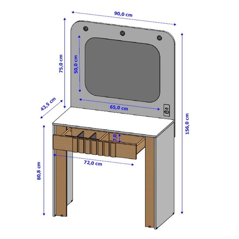 Penteadeira Camarim Rouge Branco Larg. 0.90m - Bechara - Imagem 4