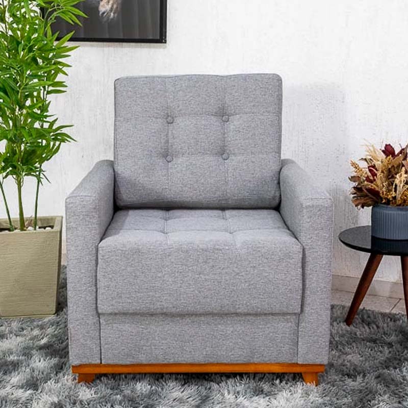 Poltrona Áustria Linho Cinza A59