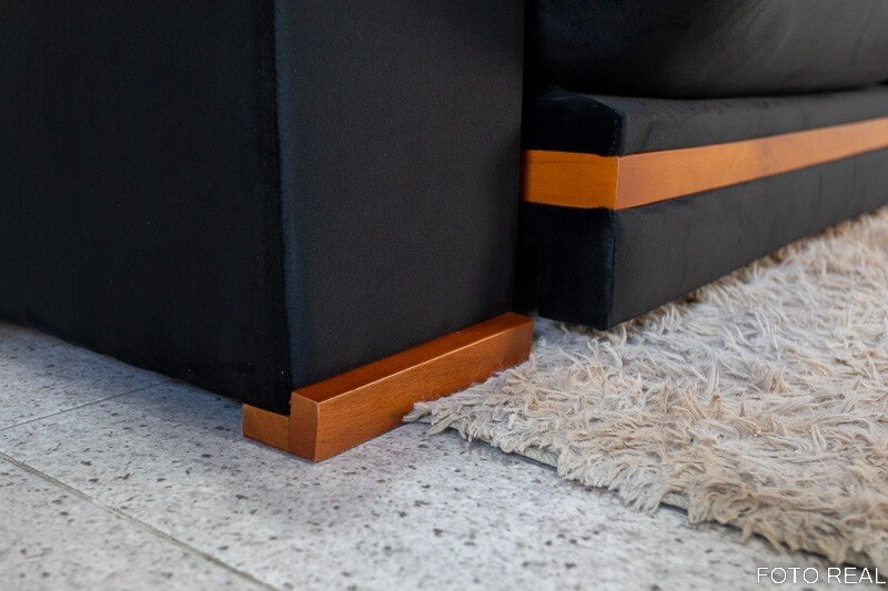 Sofá Retrátil Reclinável Ibis 2.30m Veludo Preto 820 - D33 e Molas Ensacadas - Imagem 9