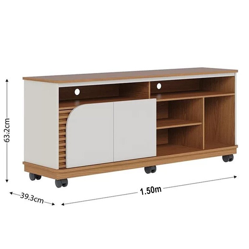 Rack Bancada Jurerê Larg. 1.50m Freijó/Off White para TV até 65"- Colibri - Imagem 3