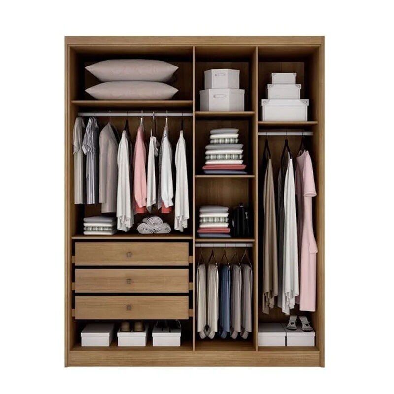 Roupeiro Moderni Plus Cumaru/Fendi Fosco 4 Portas 100% MDF Larg. 1.64m - Novo Horizonte - Imagem 2