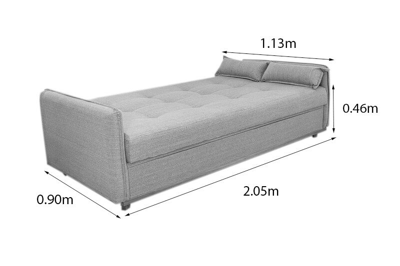 Sofá Cama Ipanema com Baú Linho Cinza 2275 - Larg. 2.05m - Imagem 3