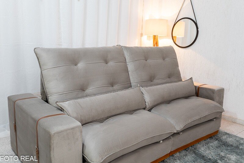 Sofá Retrátil Reclinável Toronto 2.50m Veludo Avelã 4052 - Molas Ensacadas - Imagem 7