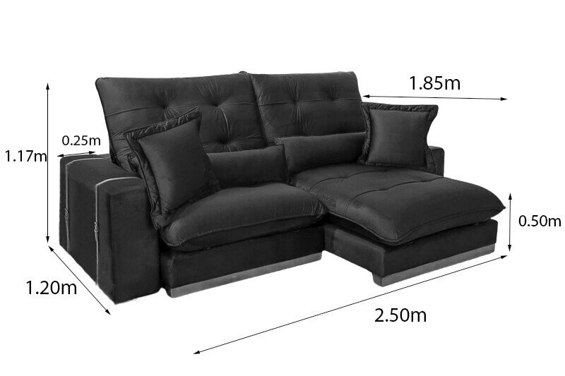 Sofá Retrátil Reclinável Toronto 2.50m Veludo Avelã 4052 - Molas Ensacadas - Imagem 10