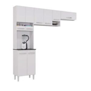 Cozinha Compacta Isadora Branco 8 Portas Larg. 2.02m - Poquema