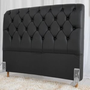 Cabeceira Casal Lavínia Korino Preto Largura 1.40m