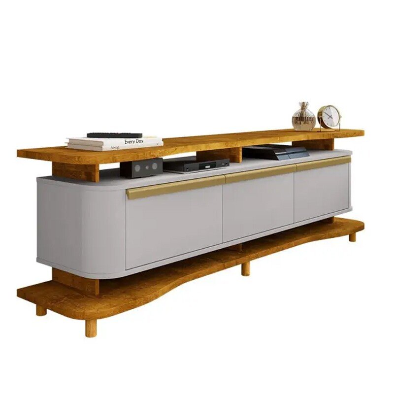 Rack Bancada Guarapari Larg. 1.80m Nature/Off para TV até 75" - Bechara - Imagem 3