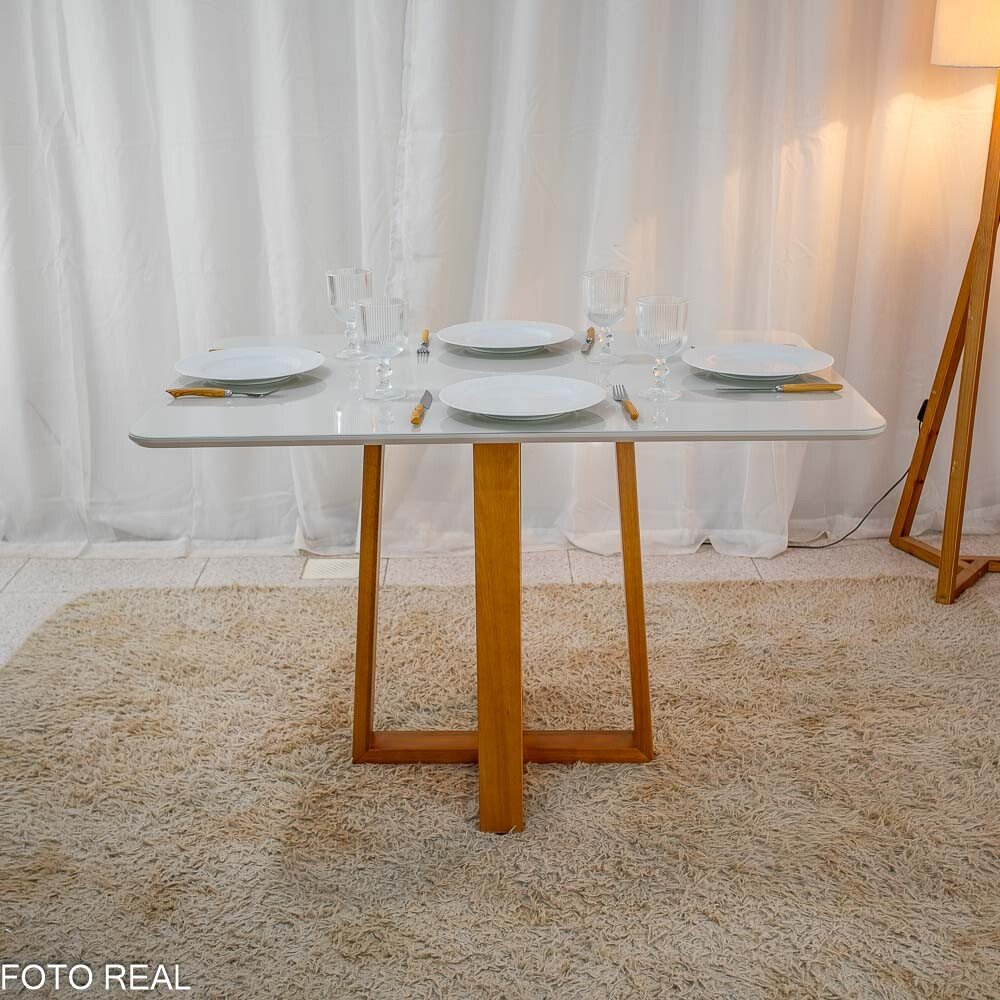 Mesa Pedro Mel Vidro OFF 120×80 4 Cadeiras Genova Veludo Prata 514 Madeira Maciça Art Assento - Entregue Montada - Imagem 6