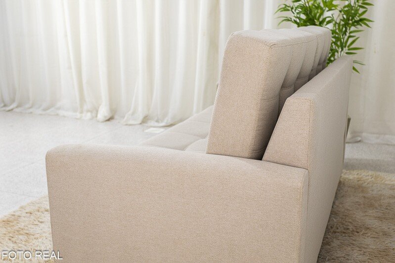 Sofá 3 lugares Living Áustria Linho Bege A57 Larg. 1.70m - Imagem 5