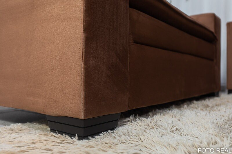 Sofá 3 e 2 lugares França com Puff Veludo Cobre Larg. 1.86m - Imagem 7