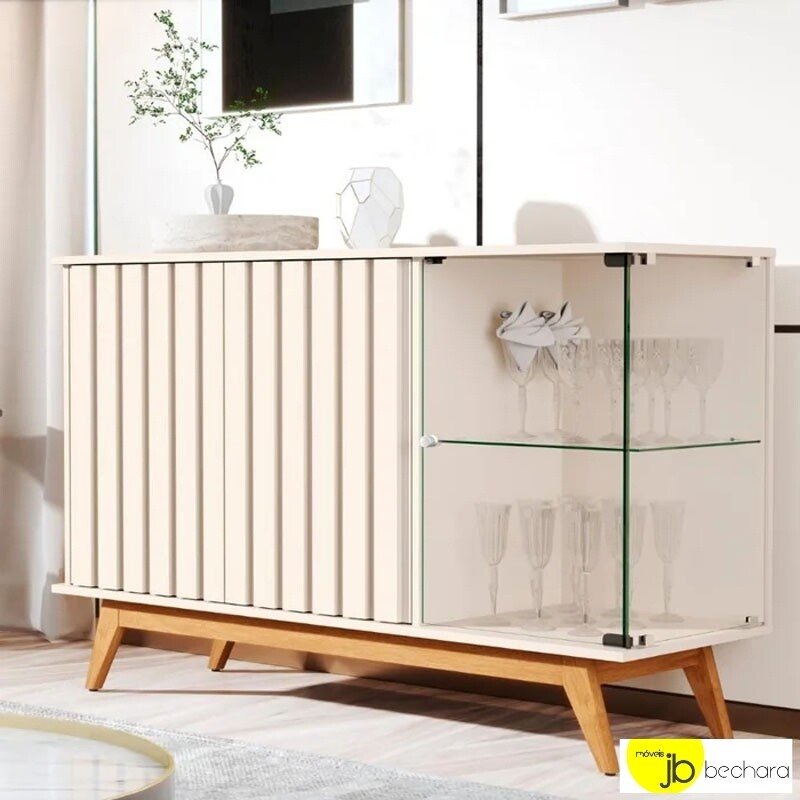 Buffet Açai Luxo Ripado com 3 Portas larg. 1.36m Off JB Bechara - Imagem 3