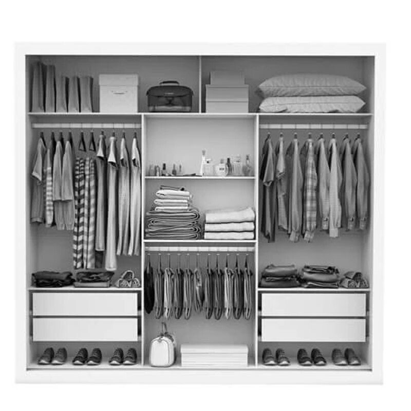 Roupeiro Casal Veneza Cinamomo 3 Portas 4 Gavetas C/ 1 Espelho Larg. 1.88m - Carioca - Imagem 2