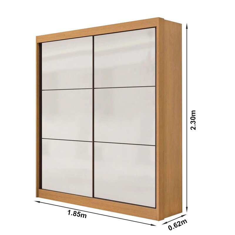 Roupeiro Santorini Cinamomo/Off 2 Portas Larg. 1.85m 100% MDF - D Doro - Imagem 3