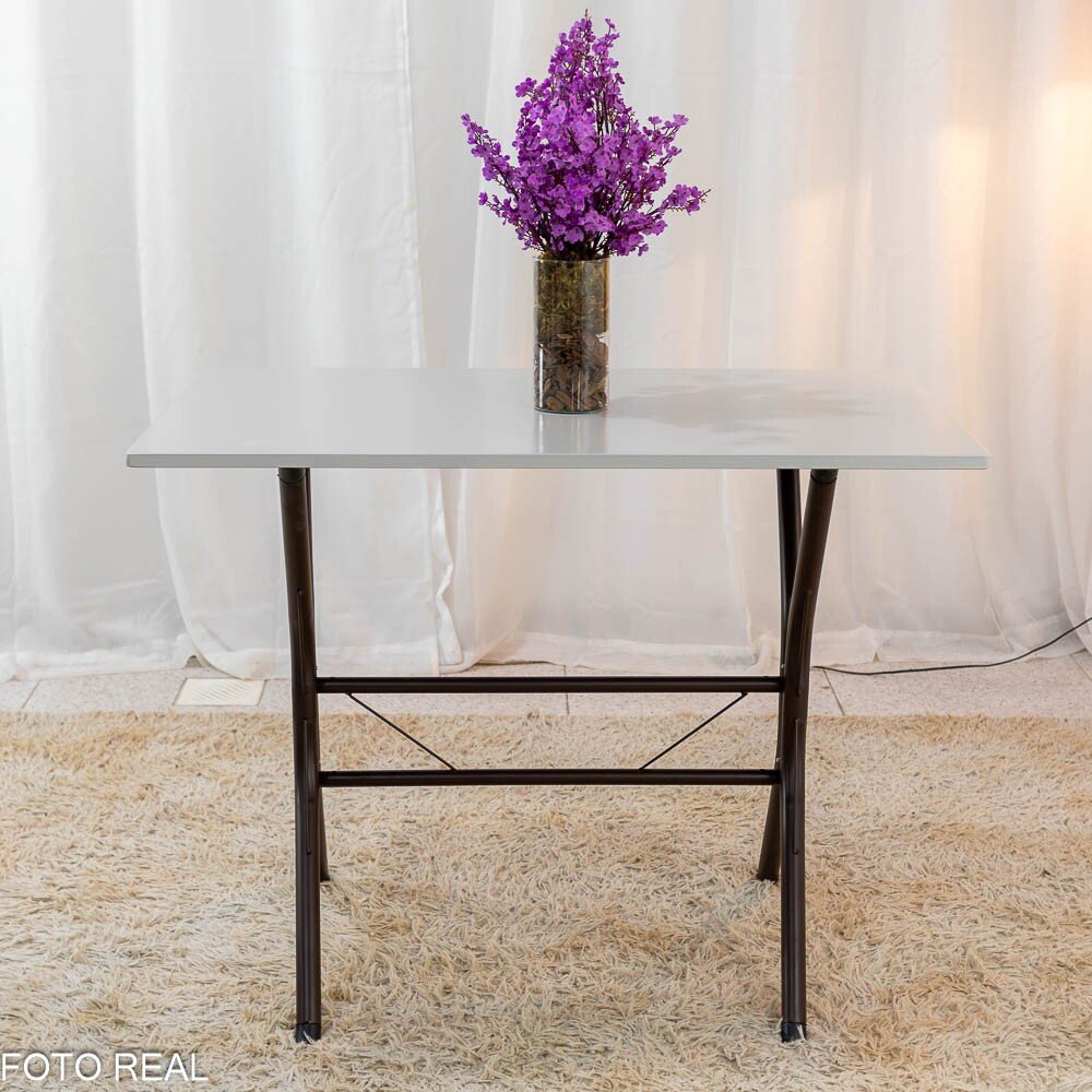 Mesa Rio Base Cabo Frio Marrom Tampo Pedra Off 100x60 4 Cadeiras Assento Creme - Teixeira - Imagem 4