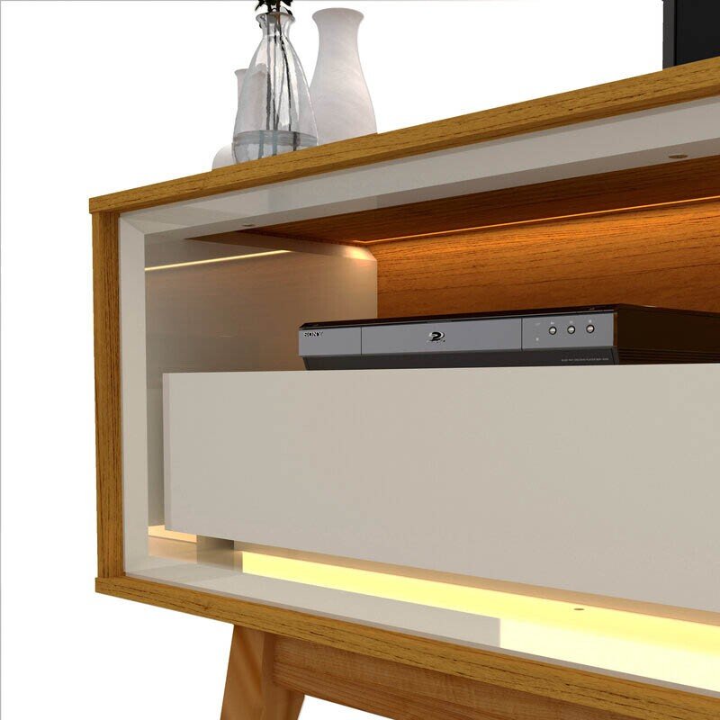 Rack Requinte Larg. 1.72m Naturale/Off C/ Led 100% MDF para TV até 65" - Gelius - Imagem 4