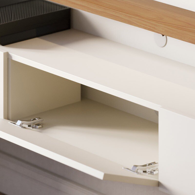 Home Suspenso Juriti Larg. 1.80m Off White/Freijó para TV até 70" - Colibri - Imagem 4