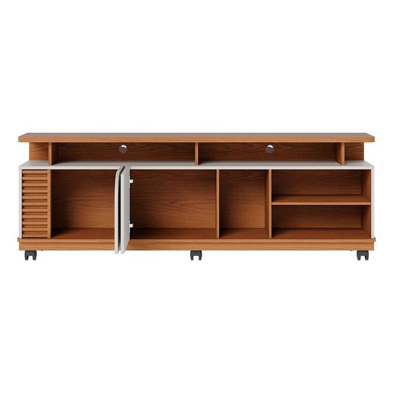 Rack Bancada Jurerê Larg. 1.80m Freijó/Off White para TV até 75" - Colibri - Imagem 2