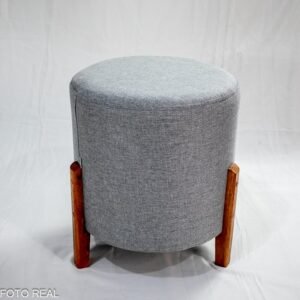 Puff Marcia Linho Cinza