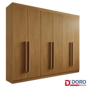 Roupeiro Casal Da Vinci Plus Cinamomo 6 Portas 6 Gavetas 100% MDF Larg. 2.75m - D Doro