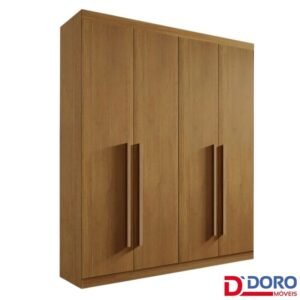 Roupeiro Solteiro Da Vinci Plus Cinamomo 4 Portas 3 Gavetas 100% MDF Larg. 1.85m - D Doro