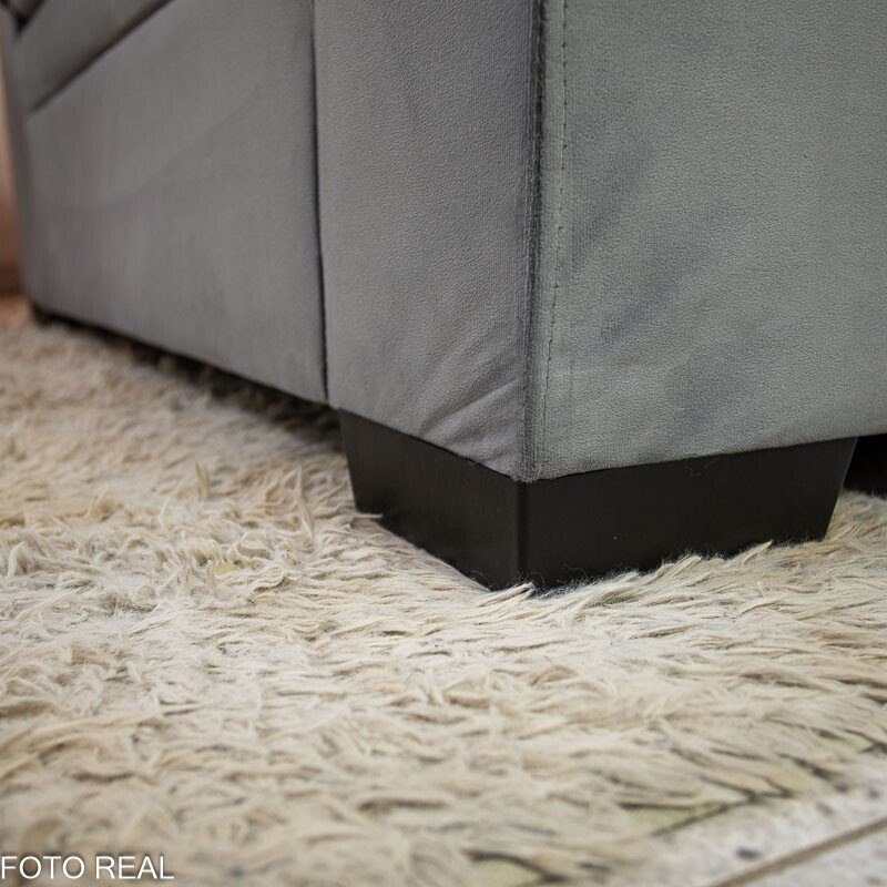 Sofá 3 e 2 lugares França com Puff Veludo Cinza A15 - Imagem 7