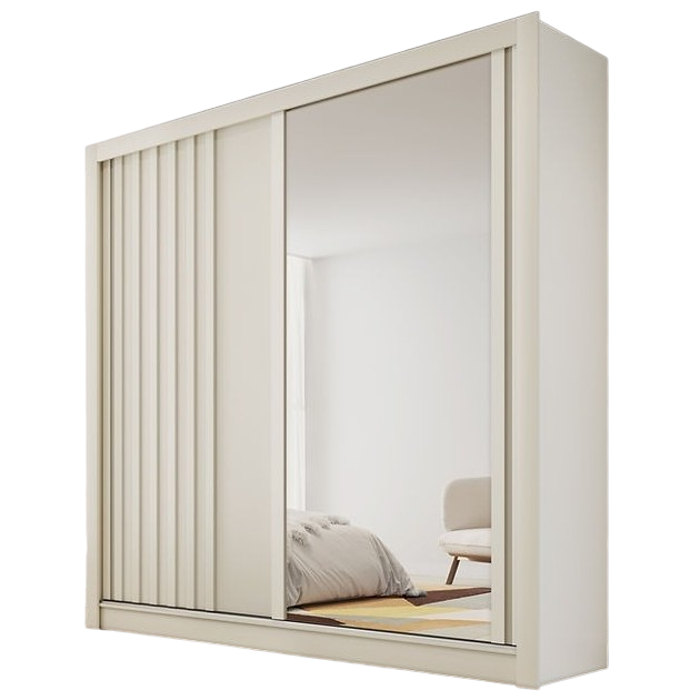 Guarda-Roupa 2 Portas Lugano 1,80 m Off White - MÓVEIS EUROPA - Imagem 3