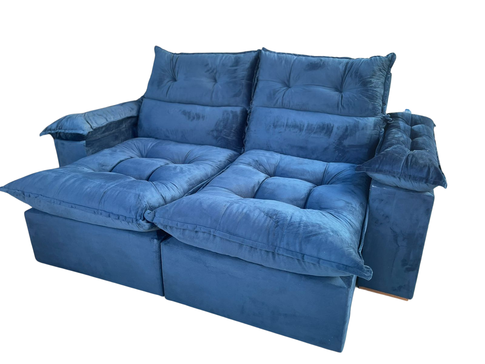 Sofá Retrátil e Reclinável Imperial 2,00 m Veludo Jolie Azul 07 - IMPERIAL DECOR - Imagem 3