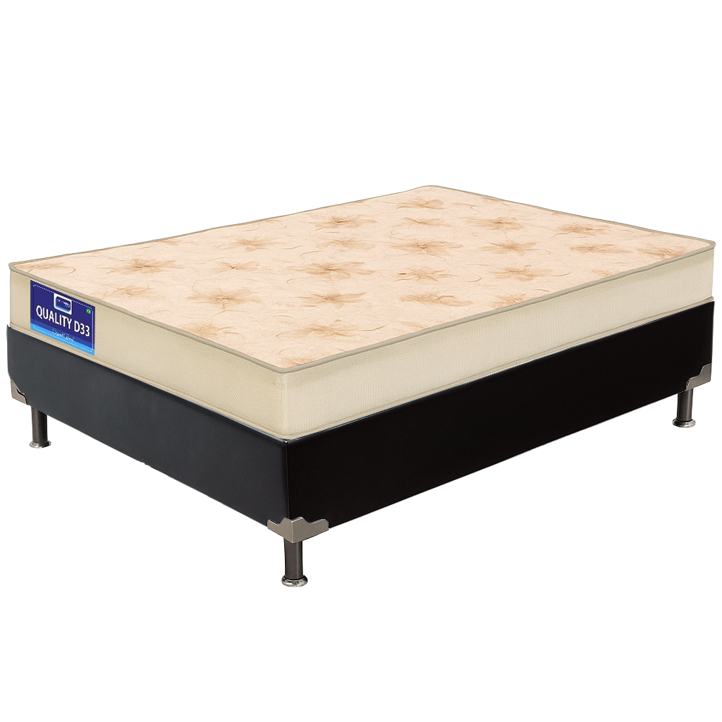 Colchão Solteiro Quality D33 12 cm 0,88 m + Base Box Simples Corino Preto – ORTHOPRIME + BIOSTAR - Imagem 2