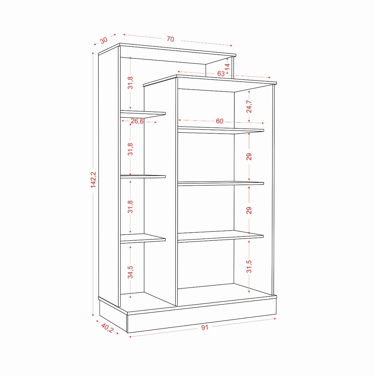 Multiuso ARV Florença Branco - ARAMÓVEIS - Imagem 3