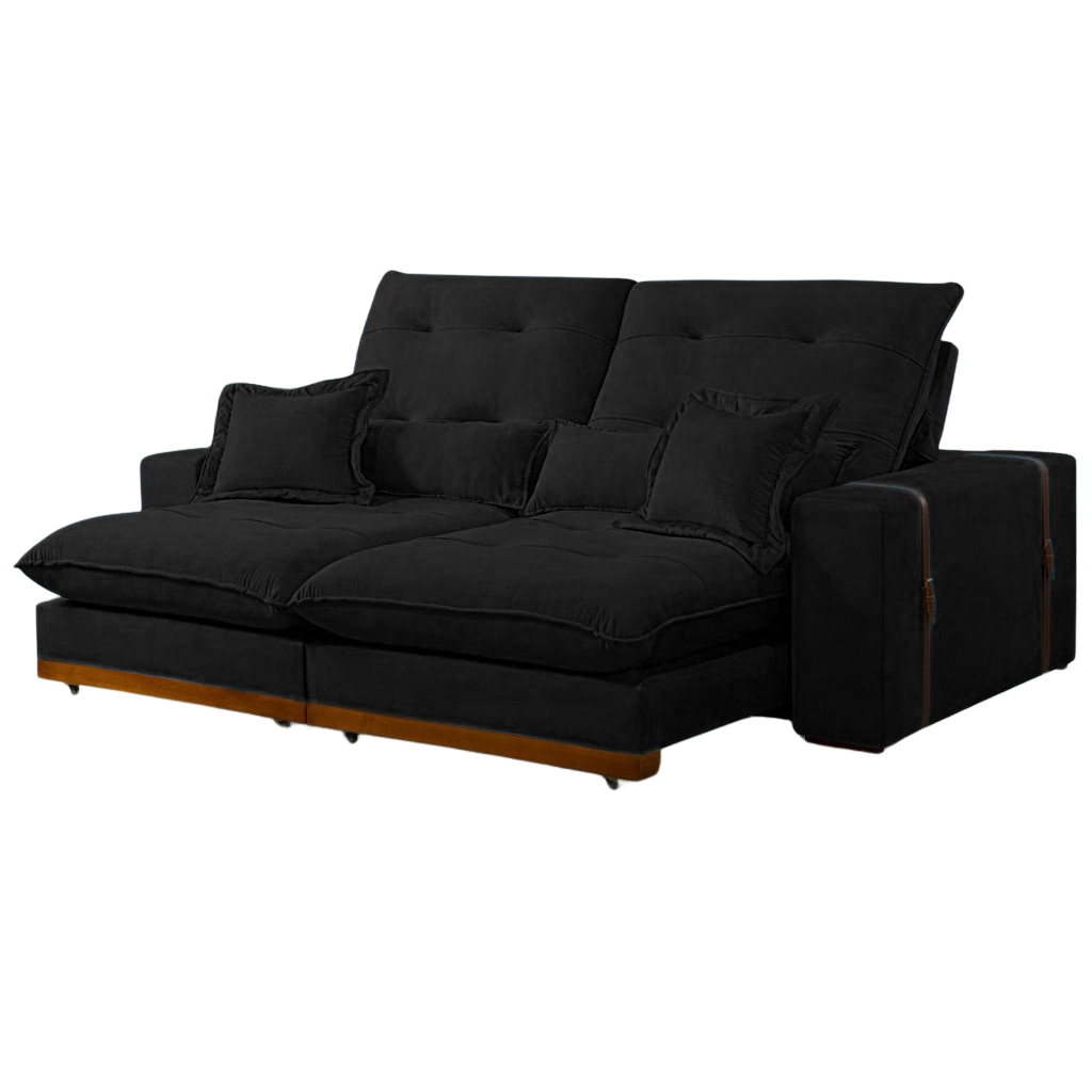 Sofá Retrátil e Reclinável Arthur/Toronto 2,30 m Preto 4062 – D’VITRINE ESTOFADOS - Imagem 6