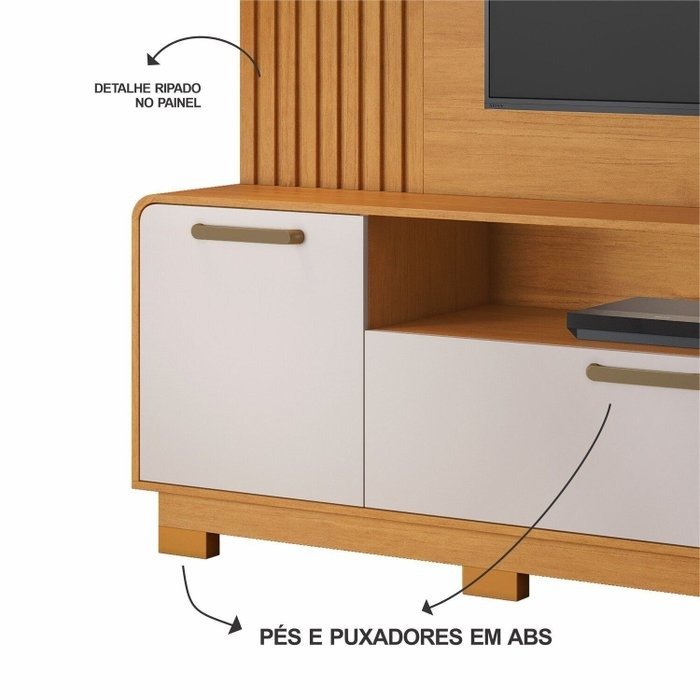Home até 65" Apego Cinamono/Off White - JCM MOVELARIA - Imagem 7