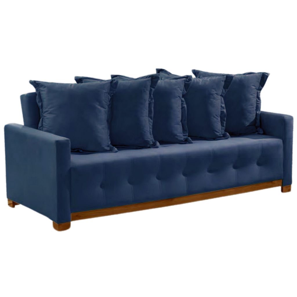 Sofá Cama Feeling 2,05 m Veludo Azul - INNOVE ESTOFADOS - Imagem 3