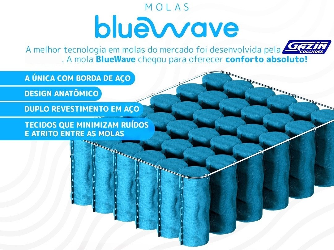 Colchão Casal New York D28 + Base Box Simples Corino Marrom – GAZIN COLCHÕES + BIOSTAR - Imagem 2