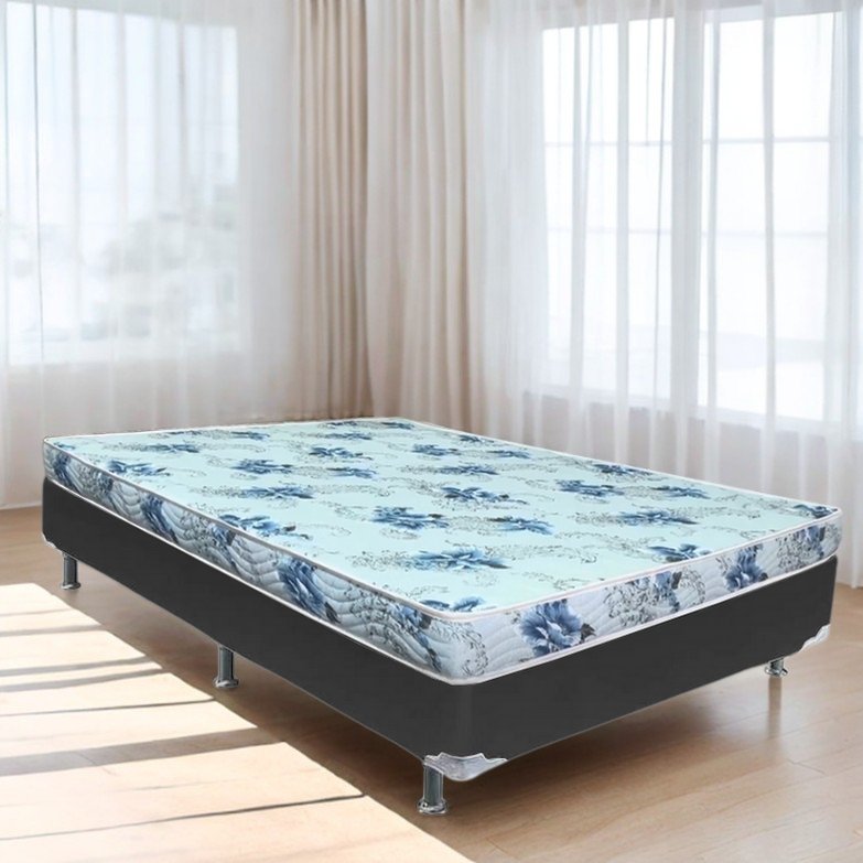 Colchão Casal Dream Soft + Base Box Simples Corino Preto – ORTOBOM + BIOSTAR