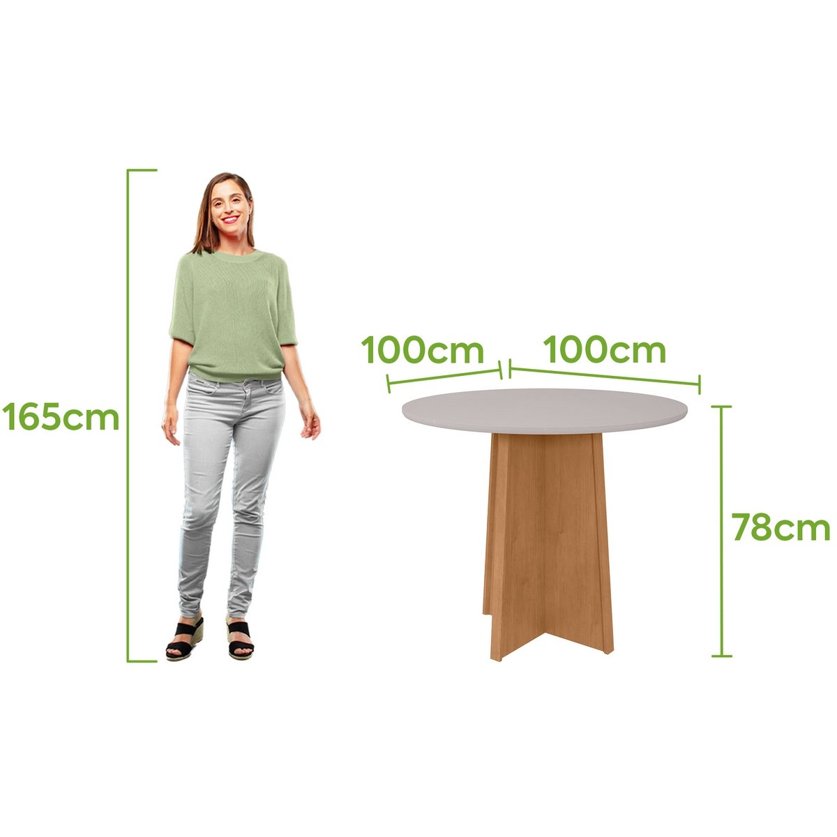 Mesa Redonda Celebrare 100 Amêndoa Clean/Off White - LOPAS - Imagem 3